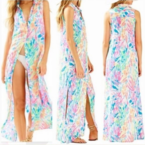 Lilly Pulitzer VEUC HTF Sparkling Sands Ezra dress button with pockets - Picture 10 of 10